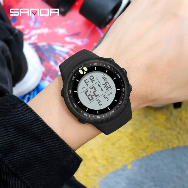 SYNOKE-Montre numérique de sport de plein air pour homme, horloge électronique LED – Image 5