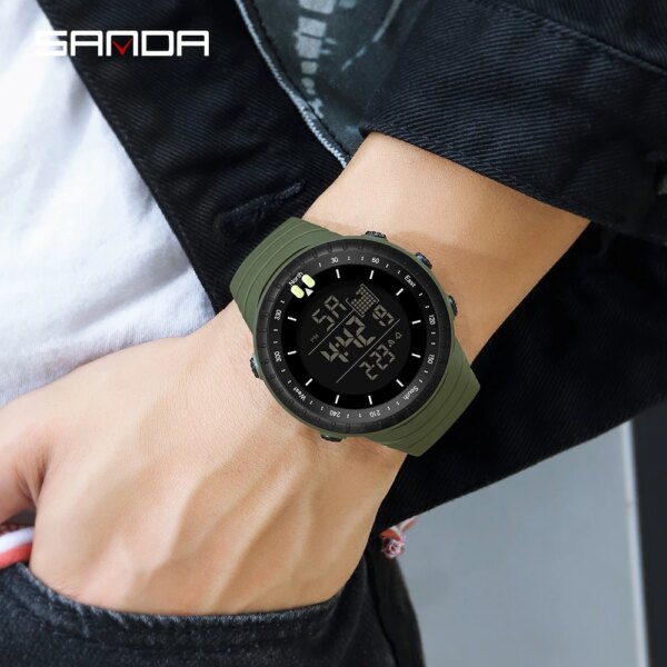SYNOKE-Montre numérique de sport de plein air pour homme, horloge électronique LED – Image 4