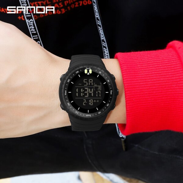 SYNOKE-Montre numérique de sport de plein air pour homme, horloge électronique LED – Image 6