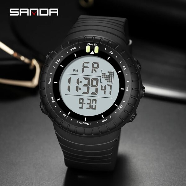 SYNOKE-Montre numérique de sport de plein air pour homme, horloge électronique LED – Image 2