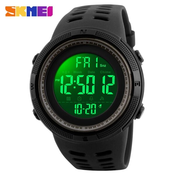 SKMEI –montre de sport pour hommes, numérique, étanche, LED, compte à rebours, à la mode, style militaire – Image 5