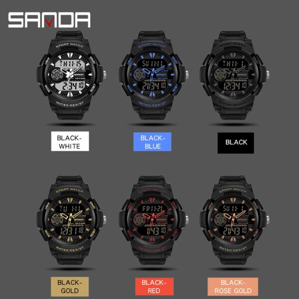 SANDA – montres de Sport pour hommes, chronographe multifonctionnel, étanche – Image 5