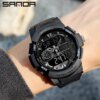 SANDA – montres de Sport pour hommes, chronographe multifonctionnel, étanche