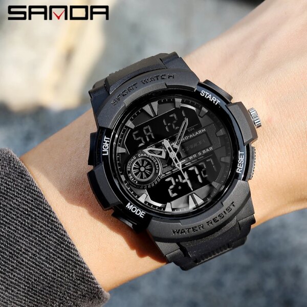 SANDA – montres de Sport pour hommes, chronographe multifonctionnel, étanche – Image 6