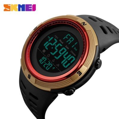 SKMEI –montre de sport pour hommes, numérique, étanche, LED, compte à rebours, à la mode, style militaire