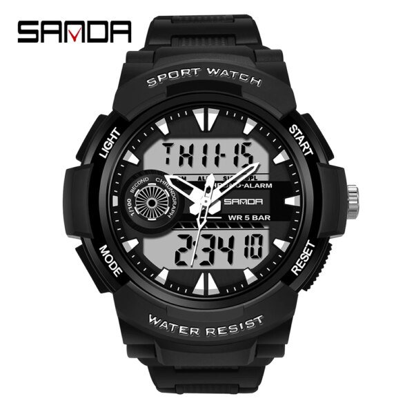 SANDA – montres de Sport pour hommes, chronographe multifonctionnel, étanche