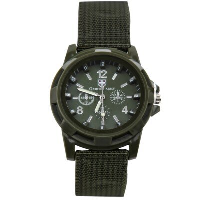 Montres-bracelets de sport à quartz étanches en nylon pour hommes