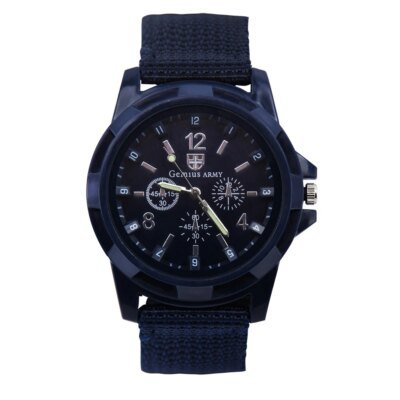 Montres-bracelets de sport à quartz étanches en nylon pour hommes