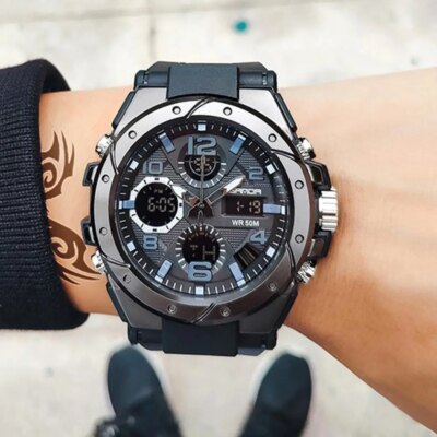 Montre de sport à quartz étanche pour homme, marque supérieure, luxe, militaire, choc masculin, horloge