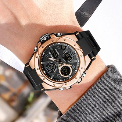 Montre de sport à quartz étanche pour homme, marque supérieure, luxe, militaire, choc masculin, horloge