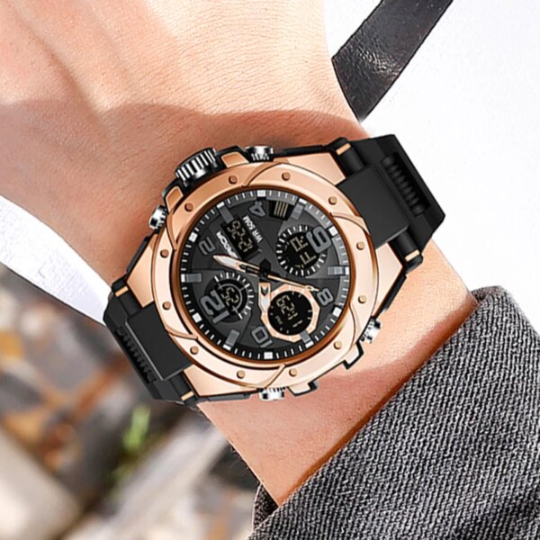 Montre de sport à quartz étanche pour homme, marque supérieure, luxe, militaire, choc masculin, horloge – Image 6
