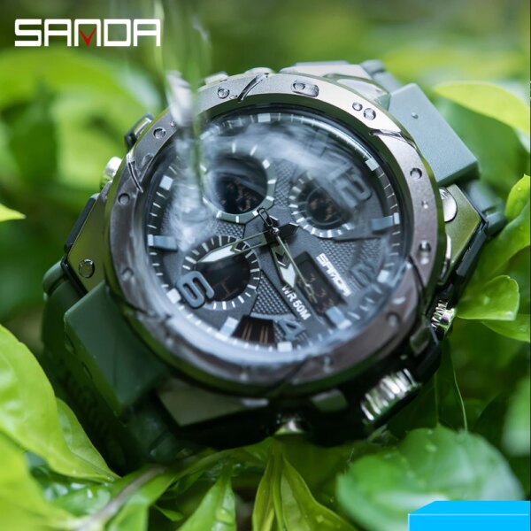 Montre de sport à quartz étanche pour homme, marque supérieure, luxe, militaire, choc masculin, horloge – Image 3