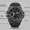 Montre de sport à quartz étanche pour homme, marque supérieure, luxe, militaire, choc masculin, horloge