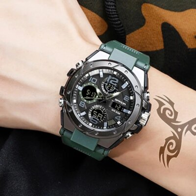 Montre de sport à quartz étanche pour homme, marque supérieure, luxe, militaire, choc masculin, horloge