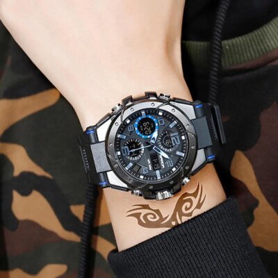 Montre de sport à quartz étanche pour homme, marque supérieure, luxe, militaire, choc masculin, horloge