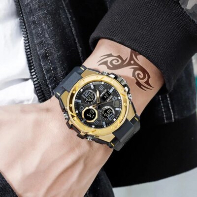Montre de sport à quartz étanche pour homme, marque supérieure, luxe, militaire, choc masculin, horloge