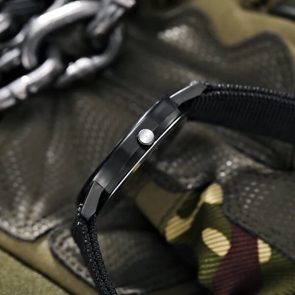 Montres-bracelets de sport Shoous pour hommes, montre militaire, bracelet en nylon simple – Image 6