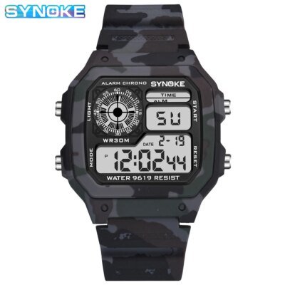 SYNOKE-Montre-bracelet militaire étanche pour homme, montre numérique, horloge de course, mode CamSolomon