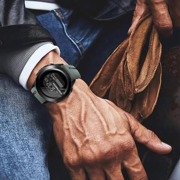 YIKAZE-Montre de dehors Militaire Numérique pour Homme, Horloge Multifonction, Étanche, Shoous – Image 3