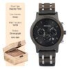 BOBO oiseau montre en bois hommes erkek kol saati luxe élégant bois montres chronographe militaire