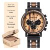 BOBO oiseau montre en bois hommes erkek kol saati luxe élégant bois montres chronographe militaire