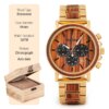 BOBO oiseau montre en bois hommes erkek kol saati luxe élégant bois montres chronographe militaire