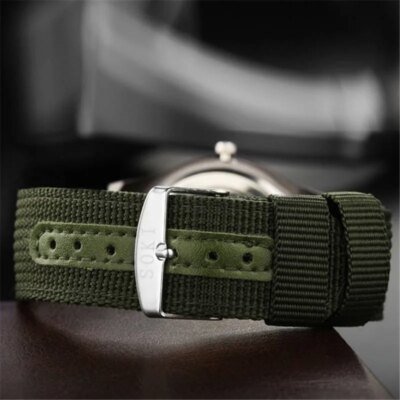 Montre-bracelet à quartz de luxe pour hommes, horloge à mains shoes, date de sport militaire, montre décontractée en nylon, mode