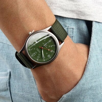 Montre-bracelet à quartz de luxe pour hommes, horloge à mains shoes, date de sport militaire, montre décontractée en nylon, mode