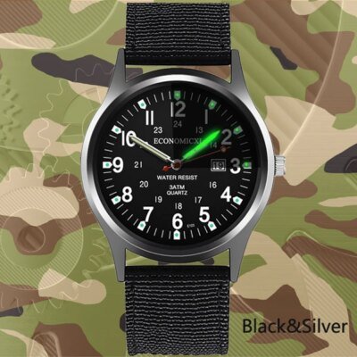 Montre-bracelet à quartz de luxe pour hommes, horloge à mains shoes, date de sport militaire, montre décontractée en nylon, mode