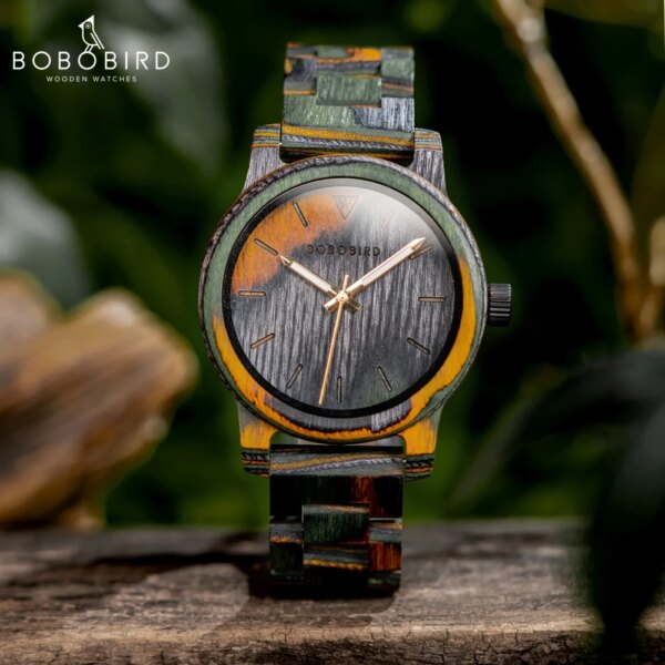 BOBOBIRD – montre-bracelet en bois pour hommes, montre-bracelet à Quartz japonais