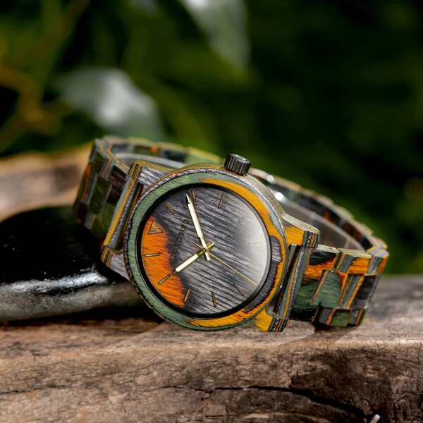 BOBOBIRD – montre-bracelet en bois pour hommes, montre-bracelet à Quartz japonais – Image 3