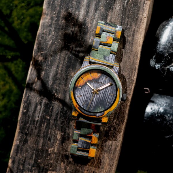 BOBOBIRD – montre-bracelet en bois pour hommes, montre-bracelet à Quartz japonais – Image 2