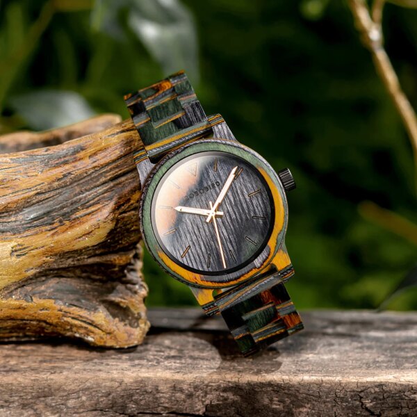 BOBOBIRD – montre-bracelet en bois pour hommes, montre-bracelet à Quartz japonais – Image 5