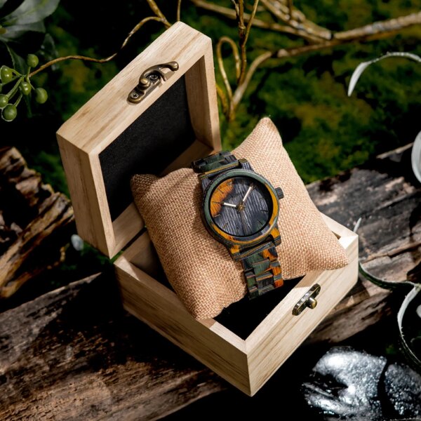 BOBOBIRD – montre-bracelet en bois pour hommes, montre-bracelet à Quartz japonais – Image 4