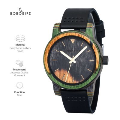 BOBOBIRD – montre-bracelet en bois pour hommes, montre-bracelet à Quartz japonais