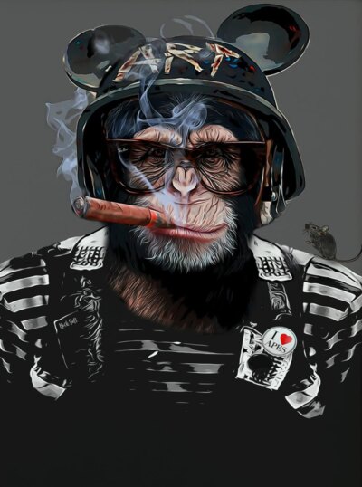 12530-f4af62.jpg Affiche murale d'art militaire d'animaux drôles, impression sur toile, peinture murale, discuter, girafe, léopard, gérer pour décor de salon