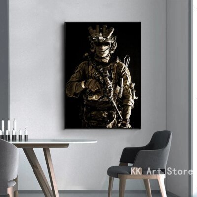 12586-d5fe16.jpg Peinture sur toile des forces spéciales militaires, affiche de soldat, impression HD
