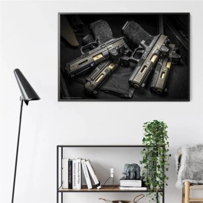 13102-cece19.jpg Airsoft Power – affiche militaire pistolet automatique, impression sur toile, peinture murale