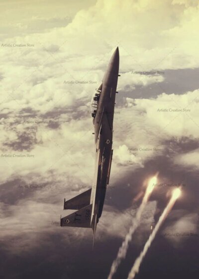 Affiche d'avion de chasse pour la décoration intérieure, impression murale vintage