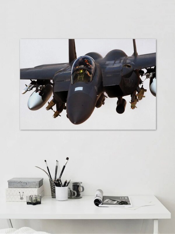 Affiches sur le mur de F15 Jean Jet Military Elaurairplane, photo, décoration de la maison, salon, chambre à coucher, JZK08 – Image 2