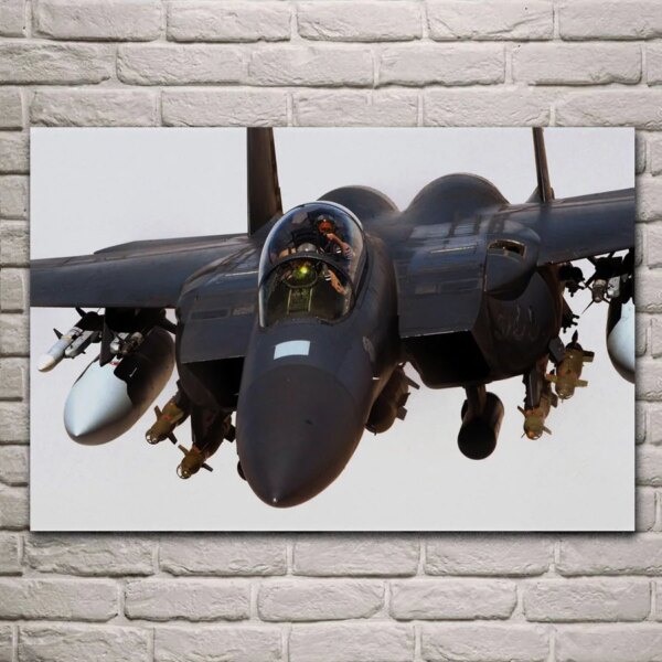 Affiches sur le mur de F15 Jean Jet Military Elaurairplane, photo, décoration de la maison, salon, chambre à coucher, JZK08