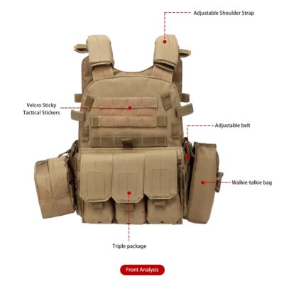 gilet tactique militaire Airsoft USMC, Molle, porte-plaque d'assaut de Combat, gilet tactique 3 couleurs CS