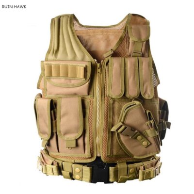 13574-7a3688.jpg Armure Linge militaire DulglaArmy pour hommes, équipement de paintball CS Airsoft, glaçure Molle, chasse en plein air, 4 couleurs