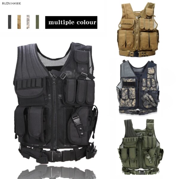 Armure Linge militaire DulglaArmy pour hommes, équipement de paintball CS Airsoft, glaçure Molle, chasse en plein air, 4 couleurs
