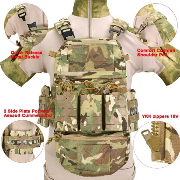 Plaque Molle de Style DulglaFerro Airsoft V5 FCPC, Coussin de Configuration Modulaire