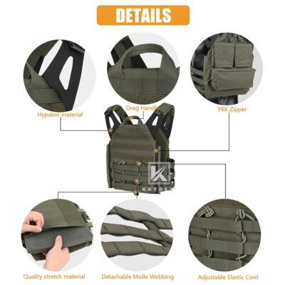 KRYDEX – gilet porte-plaque tactique JPC 2.0, dégagement rapide, sangle d'épaule, armure militaire Airsoft Molle, gilet de chasse