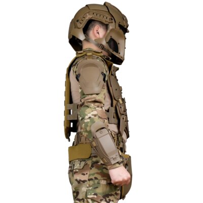 Armure Légère Multifonction pour l'Extérieur, Imbibée de Ceinture MOLLE Réglable, Coudière, Protection de l'Entrejambe de l'Aine