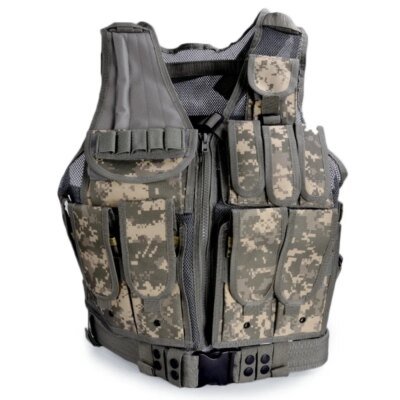 Gilet tactique Molle Airsoft, Camouflage SWAT Police militaire, Combat Paintball chasse, gilet d'assaut