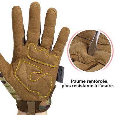 Gants tactiques camouflage, militaire, cyclisme, Sport, moto vélo vtt escalade, Paintball