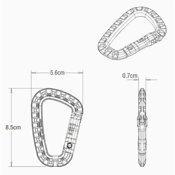 5pcs 8.5cm Tactique Sac À Dos Boucle Rapide Tactique Mousqueton En Plastique – Image 6